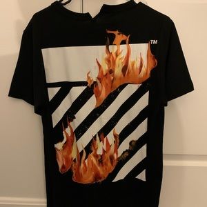 Off-White Diagonal Fire Hands T-Shirt